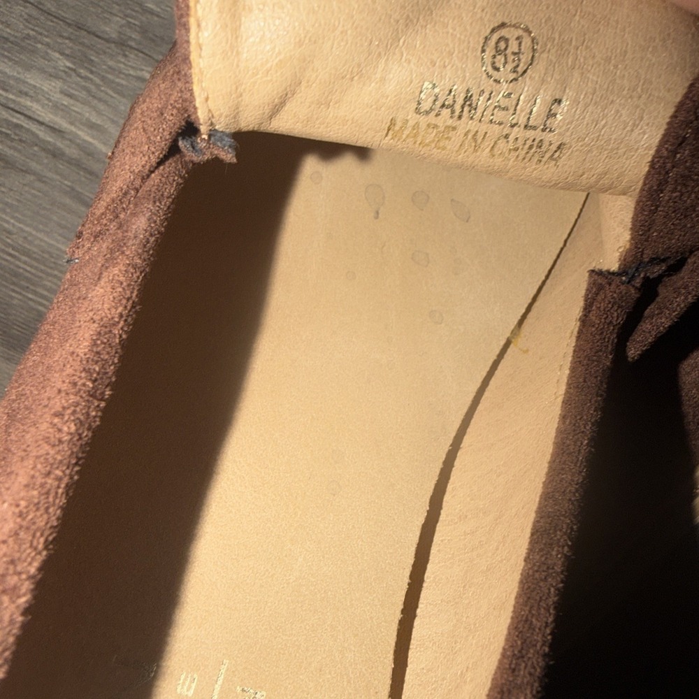 Taryn by Taryn Rose Penny Loafers Lug Sole 8.5 Brown Suede Slip On Comfort Shoe - Picture 9 of 9